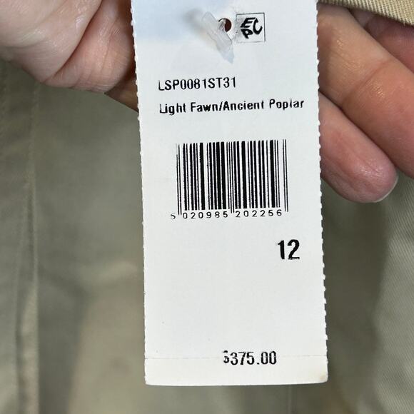 Barbour Short Greta Showerproof Trench Coat Light Fawn Women's 12 NWT Classic - Picture 13 of 16